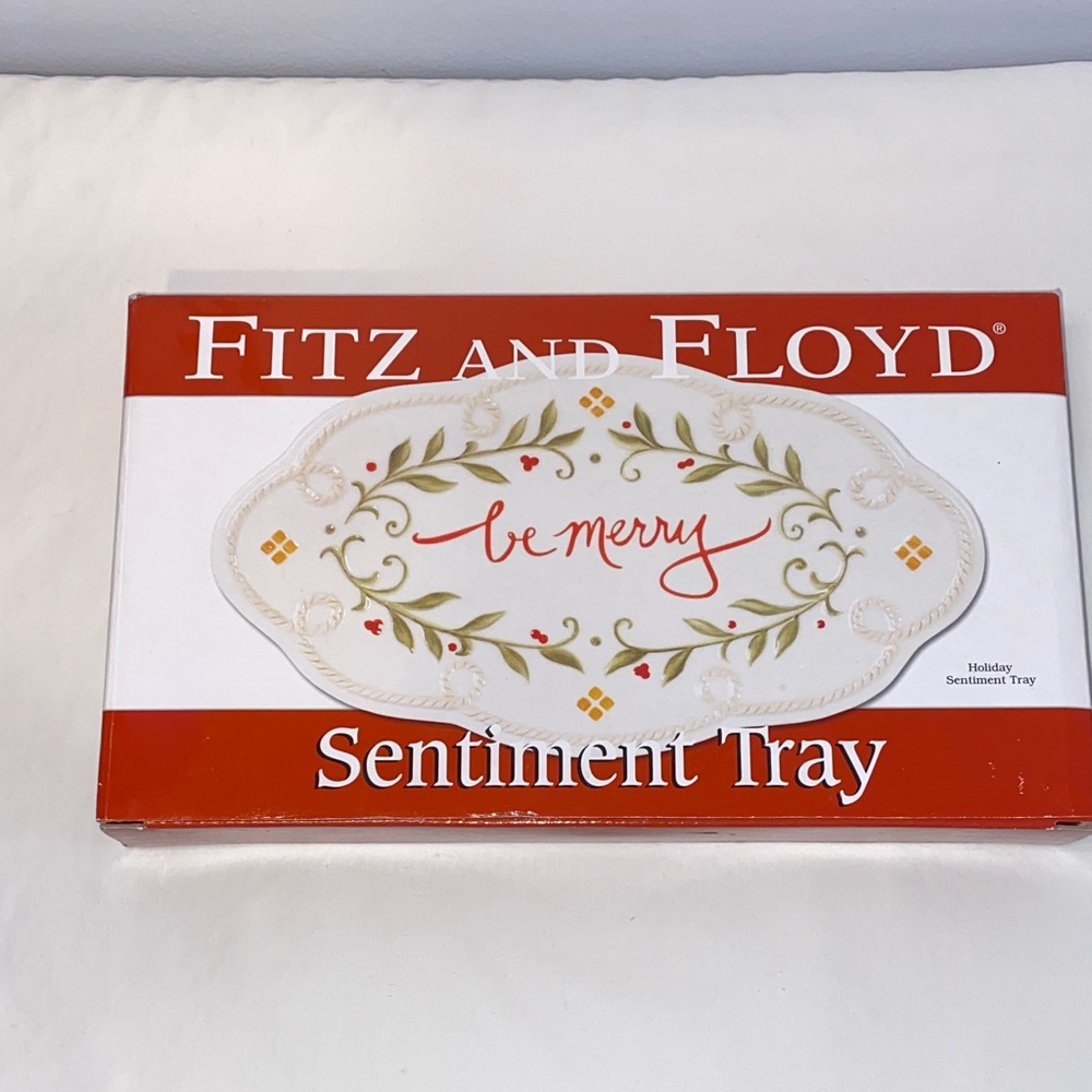 Fitz and Floyd 2011 annual Holiday Sentiment Tray, in original packaging.